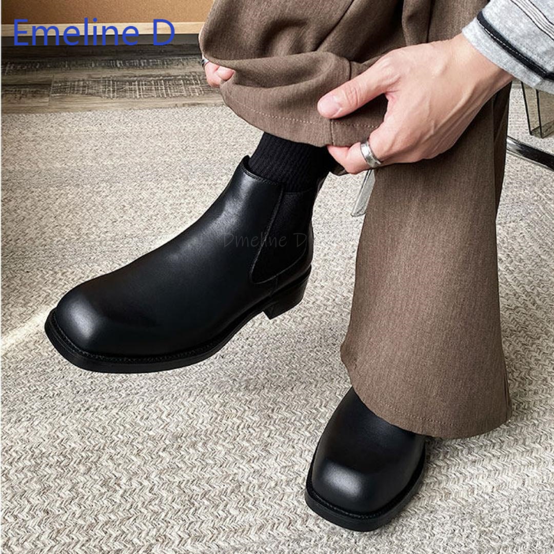 Men Square Toe Chelsea Boots E - Formal Men Daily Wear Footwear 评论和价格