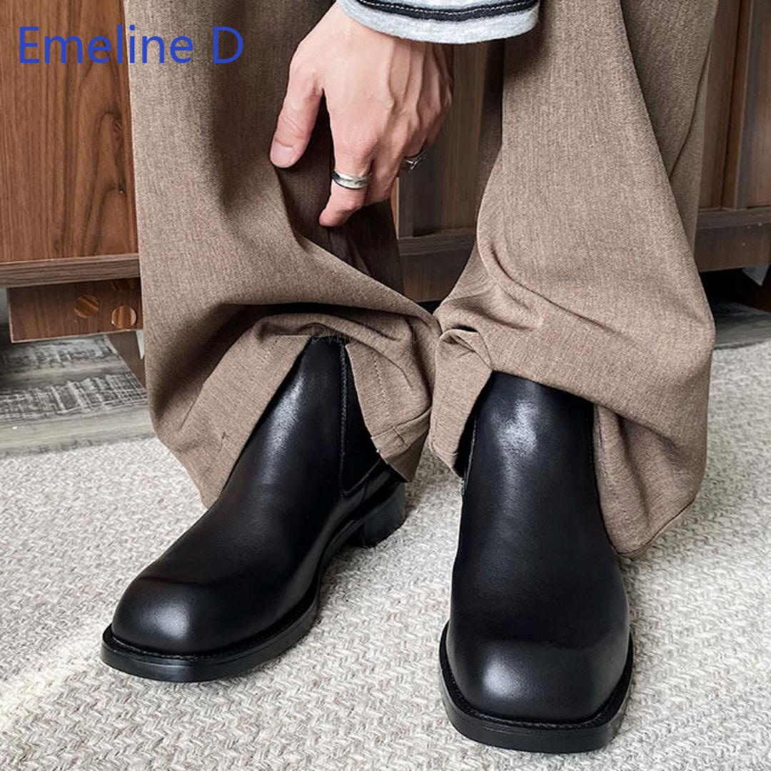 Men Square Toe Chelsea Boots E - Formal Men Daily Wear Footwear 评论和价格