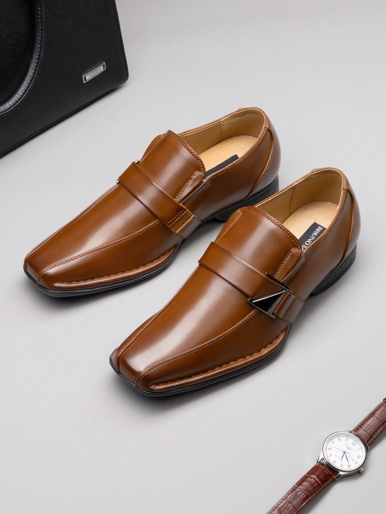 Slip‑On Lined Leather Dress Lo - Formal Men Daily Wear Footwear 评论和价格