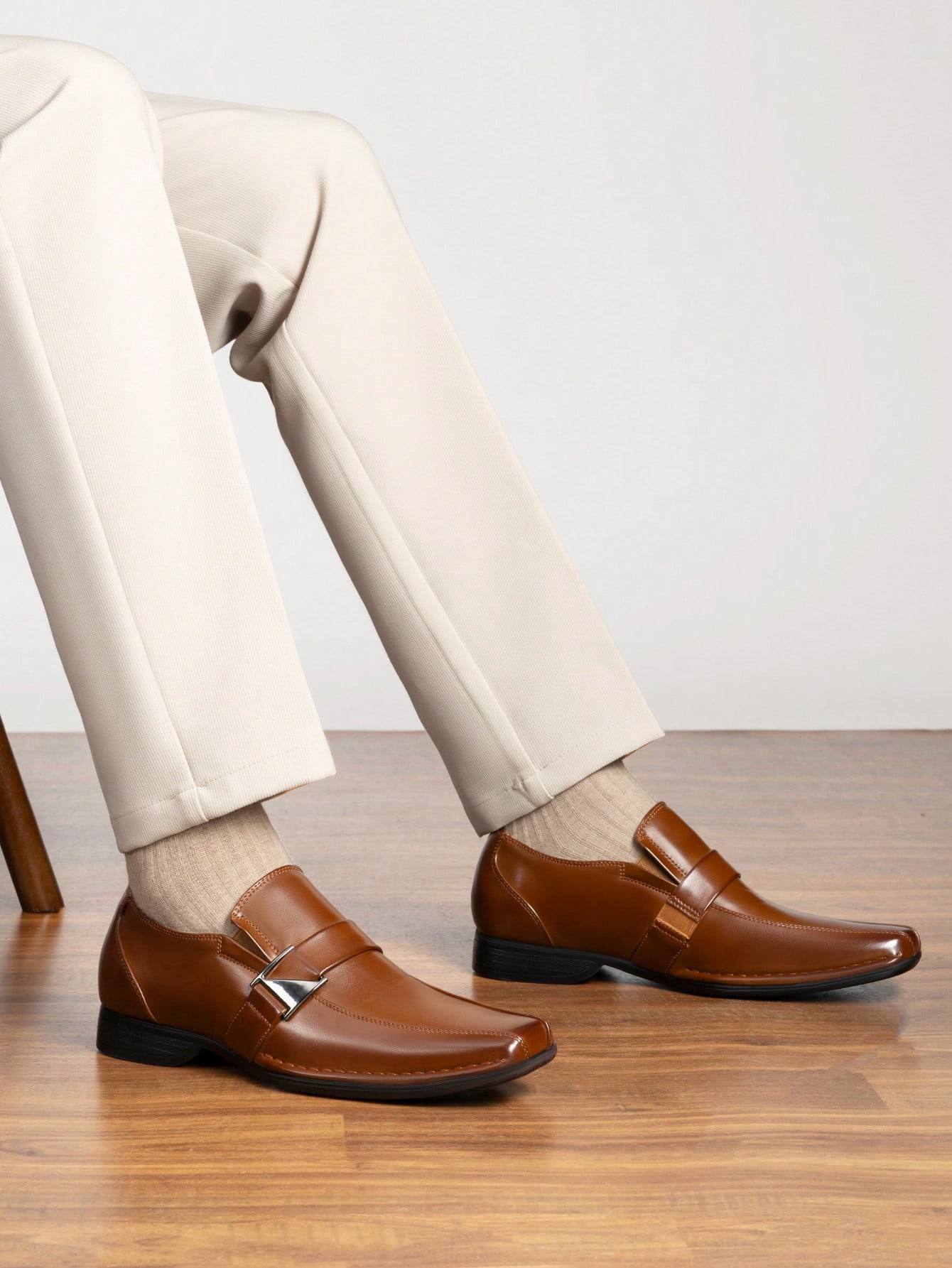 Slip‑On Lined Leather Dress Lo - Formal Men Daily Wear Footwear 评论和价格