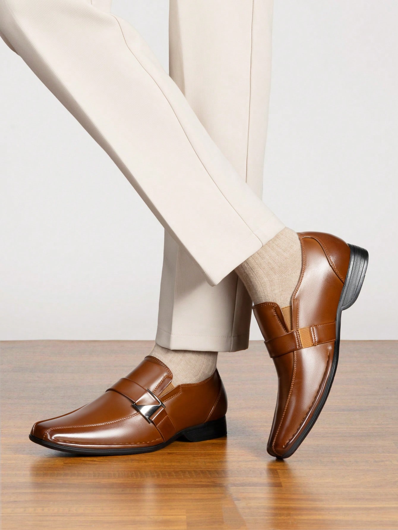 Slip‑On Lined Leather Dress Lo - Formal Men Daily Wear Footwear 评论和价格