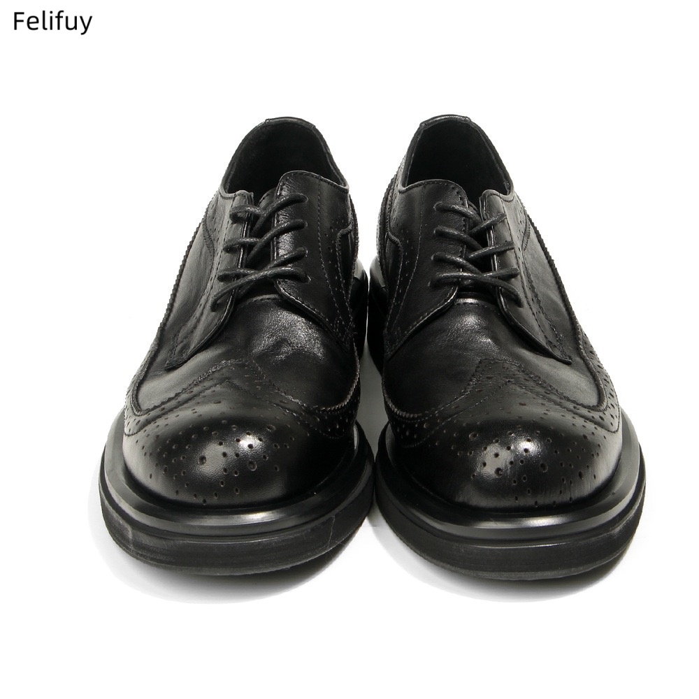 Black Derby shoes Vintage carv - Men Formal Wear All Black 评论和价格