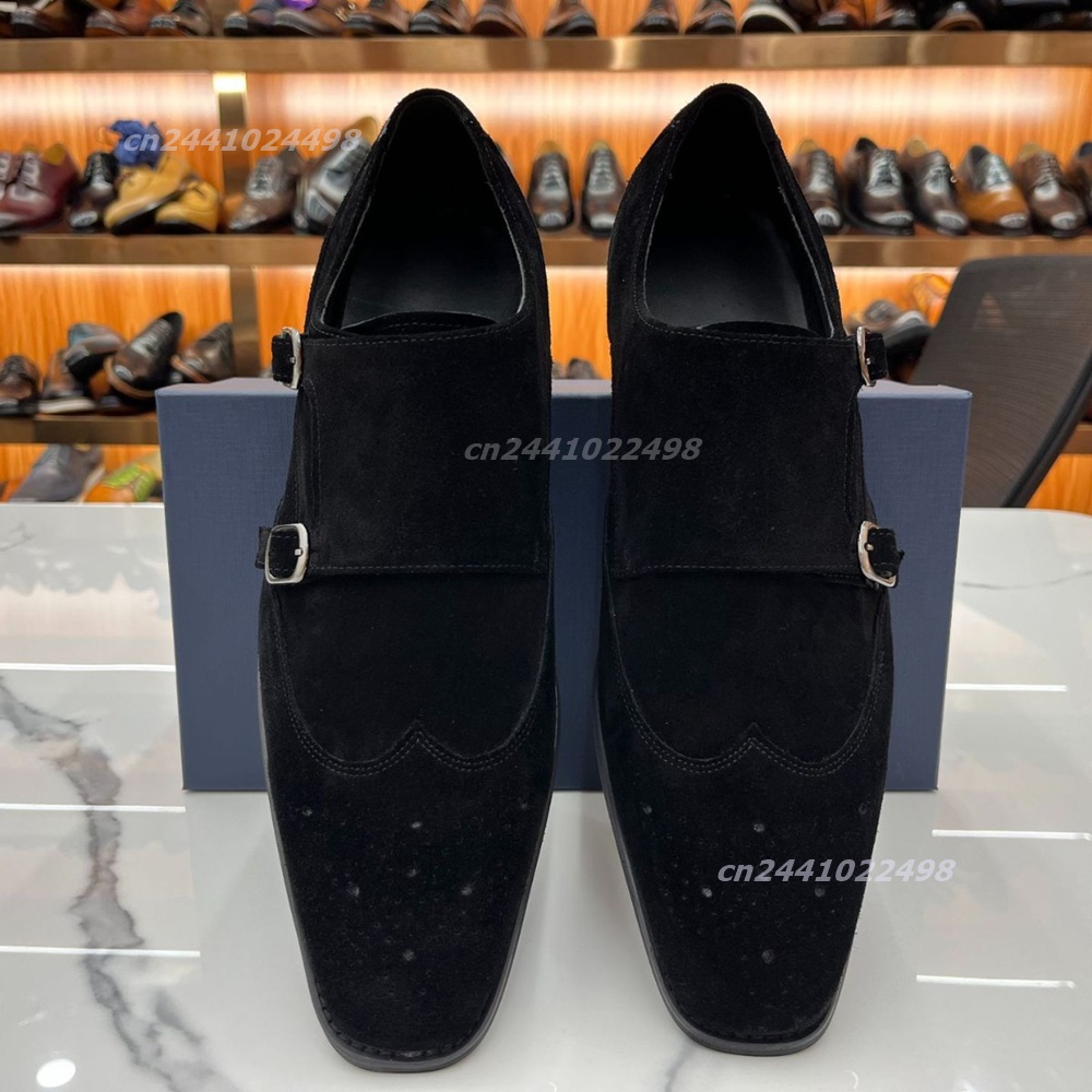 Dual Metal Buckle Men Monk Loa - Formal Men Daily Wear Footwear 评论和价格