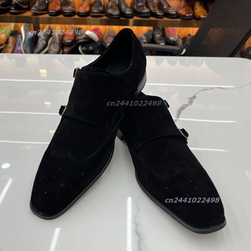 Dual Metal Buckle Men Monk Loa - Formal Men Daily Wear Footwear 评论和价格